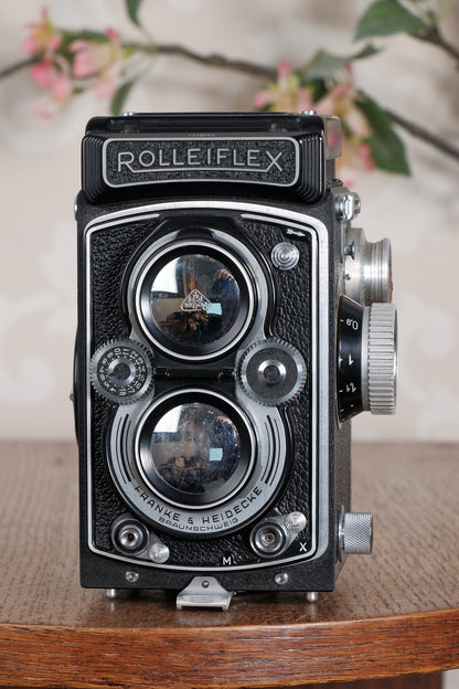 MINT! 1955 Rolleiflex with Synchro-Compur shutter & Coated Tessar lens. Freshly Serviced, CLA’d!