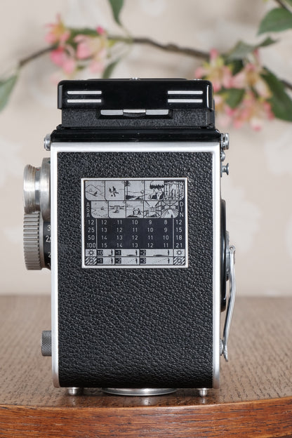 MINT! 1955 Rolleiflex with Synchro-Compur shutter & Coated Tessar lens. Freshly Serviced, CLA’d!