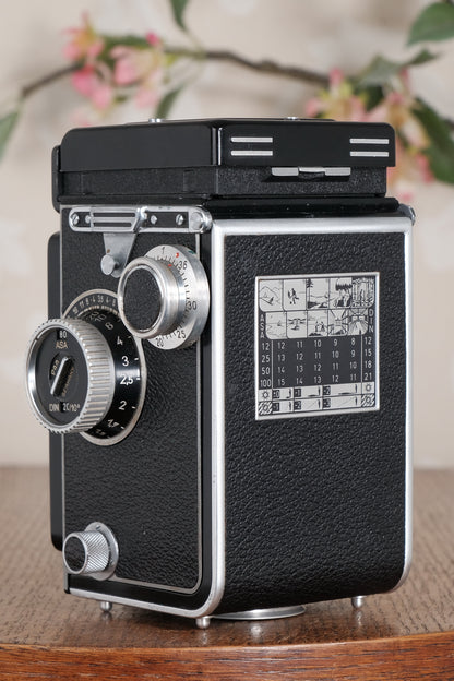 MINT! 1955 Rolleiflex with Synchro-Compur shutter & Coated Tessar lens. Freshly Serviced, CLA’d!