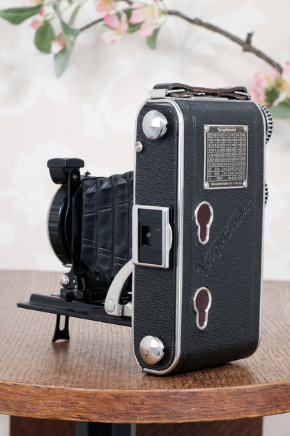 Mint! 1936 Voigtlander Inos II 6x9 Folder, CLA’d, Freshly Serviced!