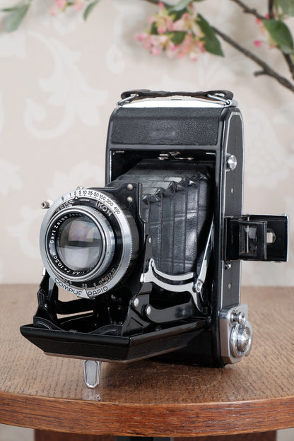 1938 6x9 Zeiss Ikon Ikonta with original Zeiss-Ikon paperwork and case, CLA'd, Freshly Serviced!