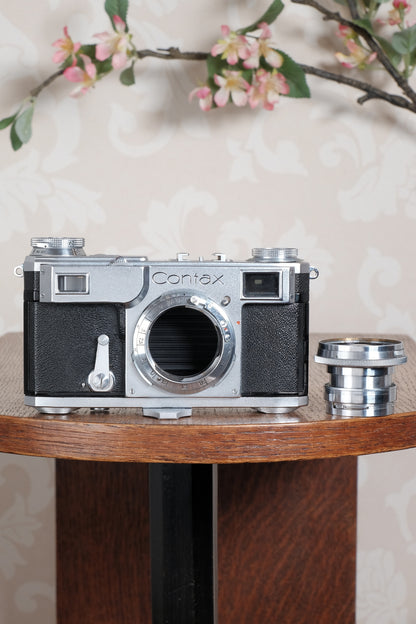 Near Mint! 1937 Zeiss Ikon Contax II Body with 50mm Zeiss Sonnar lens & Original case,  CLA'd, Freshly Serviced!