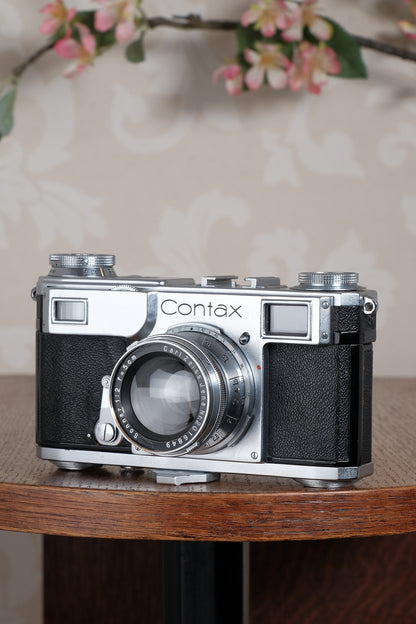 Near Mint! 1937 Zeiss Ikon Contax II Body with 50mm Zeiss Sonnar lens & Original case,  CLA'd, Freshly Serviced!