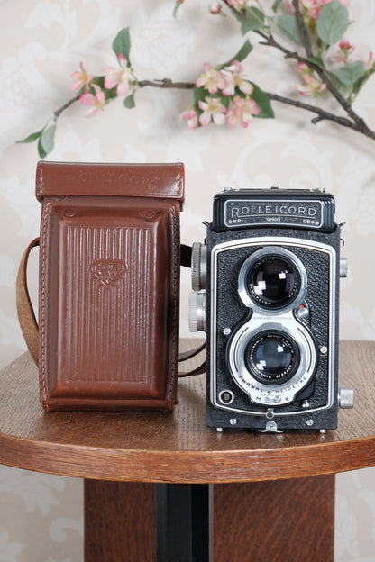 Near Mint! 1954 Rolleicord with Synchro-Compur shutter & Coated lens with original case, CLA'd, Freshly Serviced!