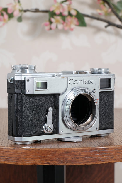 Superb! 1938 Zeiss Ikon Contax II Body,  CLA'd, Freshly Serviced!