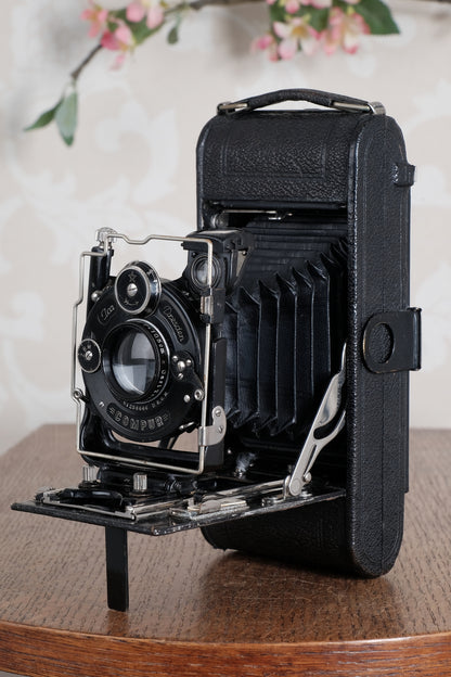 1925 Ica Icarette II, 6x9 German folding camera with Carl Zeiss Tessar lens. Freshly Serviced, CLA’d