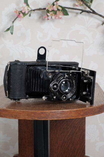 1925 Ica Icarette II, 6x9 German folding camera with Carl Zeiss Tessar lens. Freshly Serviced, CLA’d