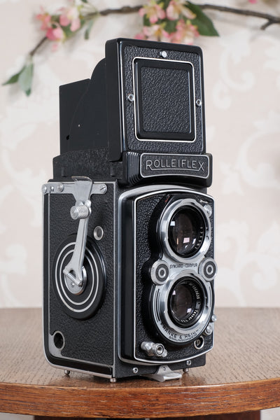 Near Mint! 1952 Rolleiflex with Synchro-Compur shutter & Coated lens. Freshly Serviced, CLA’d!