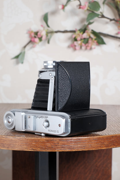 Near Mint! 1953 6x6 Voigtlander Perkeo II with Color-Skopar Lens. CLA’d, Freshly Serviced!