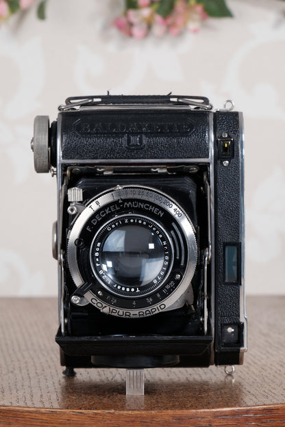 Rare! 1936 Balda Baldaxette II, 6x6 Coupled Rangefinder camera, with fast 2.8 / 80mm Tessar lens!  Freshly Serviced!, CLA'd