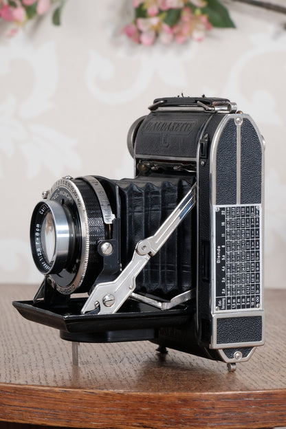 Rare! 1936 Balda Baldaxette II, 6x6 Coupled Rangefinder camera, with fast 2.8 / 80mm Tessar lens!  Freshly Serviced!, CLA'd