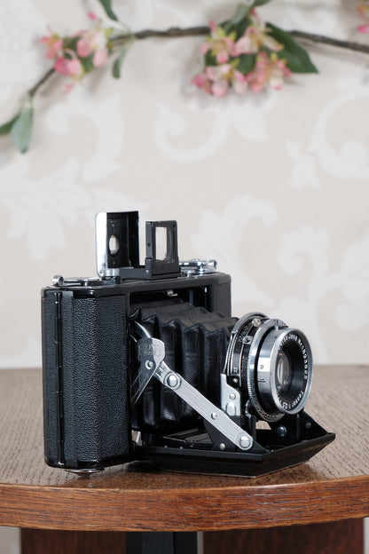 Near Mint! 1936 Zeiss Ikon 6x6 Ikonta with Tessar lens & case. Freshly Serviced, CLA'd