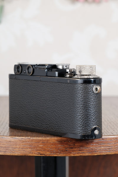 Beautiful! 1933 BLACK LEITZ LEICA III and leather case. Freshly Serviced CLA'd!