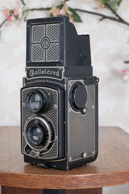 Excellent! 1934 Art-Deco Nickel-plated Rolleicord, CLA’d, Freshly Serviced!