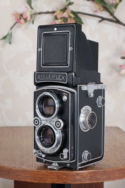 Near Mint! 1953 Rolleiflex with Synchro-Compur shutter & Coated lens. Freshly Serviced, CLA’d!