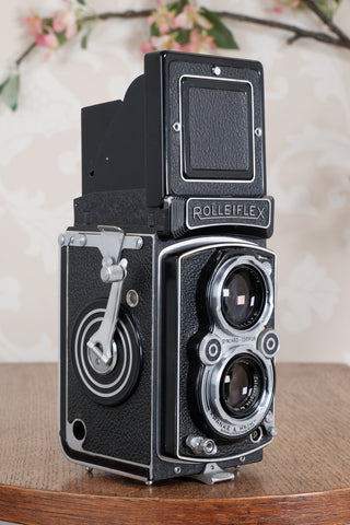 Near Mint! 1953 Rolleiflex with Synchro-Compur shutter & Coated lens. Freshly Serviced, CLA’d!