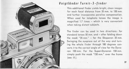 Voigtlander Prominent II, instructions for use,  (original).