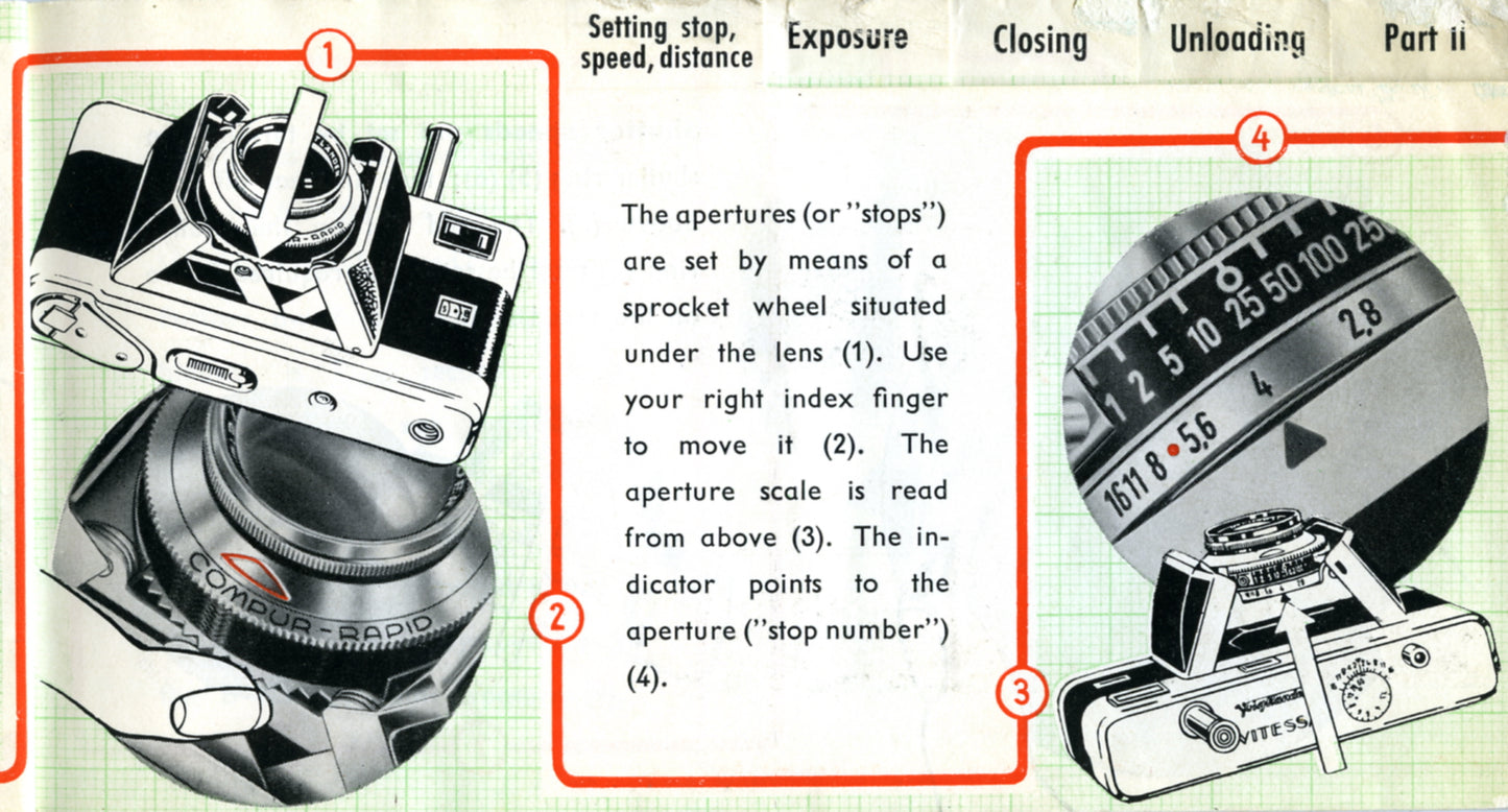 Voigtlander Vitessa, instructions for use (original).