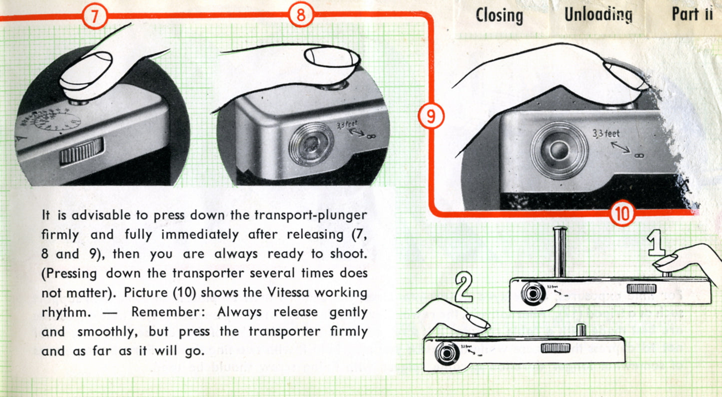 Voigtlander Vitessa, instructions for use (original).