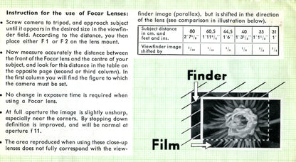 Voigtlander Vitessa, instructions for use (original).