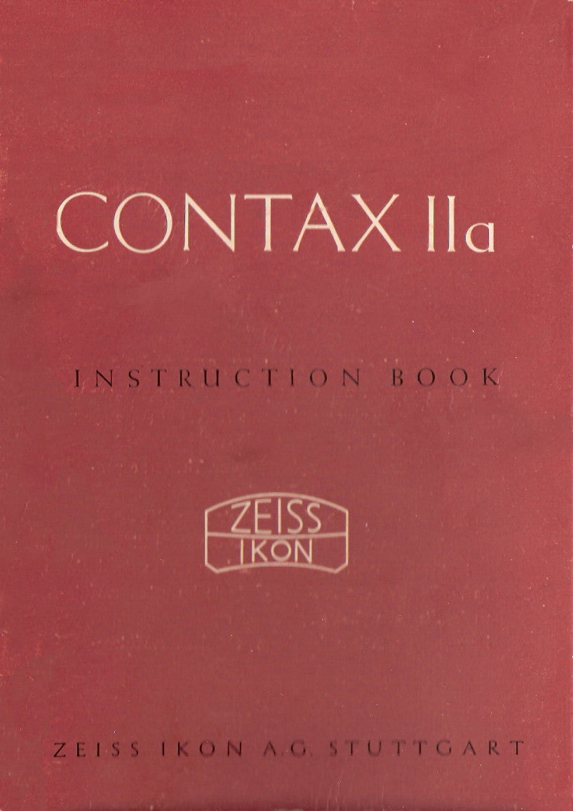 Contax IIa Manual (English) PDF DOWNLOAD! - Zeiss-Ikon- Petrakla Classic Cameras