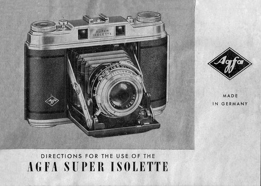 Agfa Super Isolette, Directions for use. PDF Download! - Agfa- Petrakla Classic Cameras