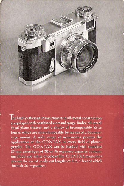 Contax IIa Manual (English) PDF DOWNLOAD! - Zeiss-Ikon- Petrakla Classic Cameras