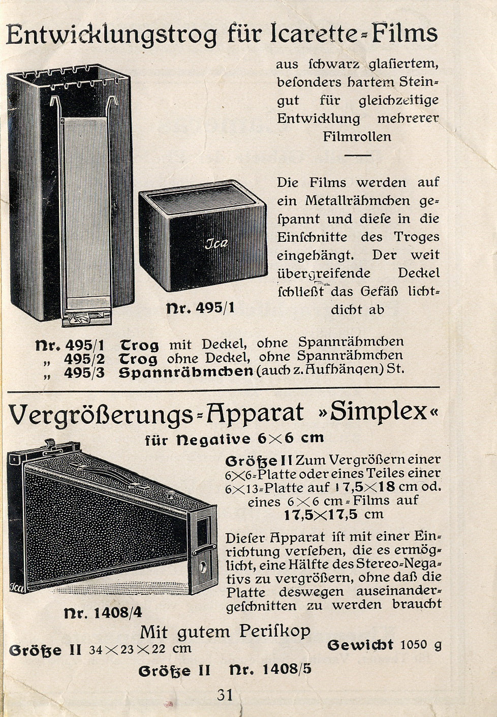 Ica Icarette I, Gebrauchsanweisung. - Ica- Petrakla Classic Cameras