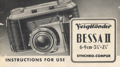 Voigtlander Bessa II Instruction book. PDF DOWNLOAD! - Voigtlander- Petrakla Classic Cameras