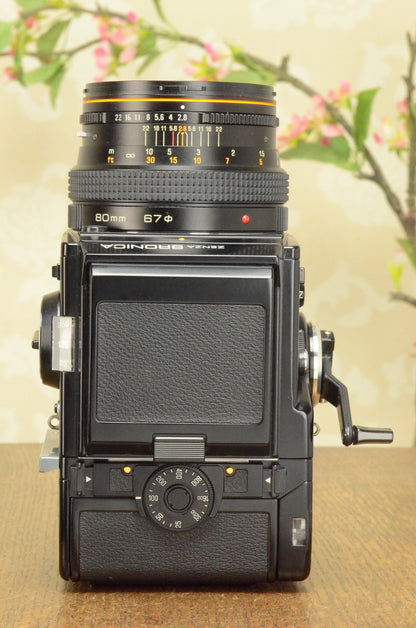 MINT! 6x6 Zenza Bronica SQ-A, complete with 80mm lens & 120 film back. - Bronica- Petrakla Classic Cameras