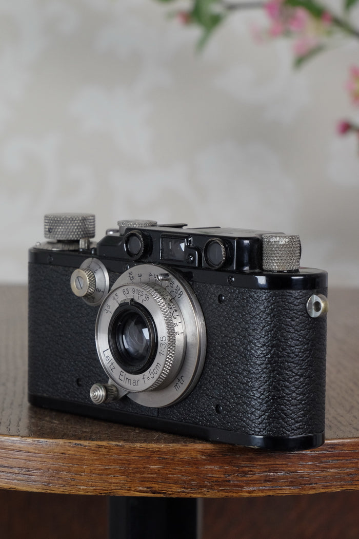 SUPERB! 1936 Black Leitz Leica III with Nickel Elmar lens, CLA'd, Freshly Serviced! - Leitz- Petrakla Classic Cameras