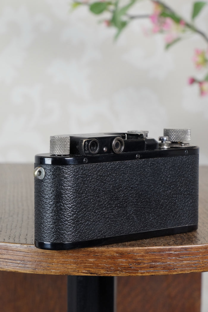 SUPERB! 1936 Black Leitz Leica III with Nickel Elmar lens, CLA'd, Freshly Serviced! - Leitz- Petrakla Classic Cameras