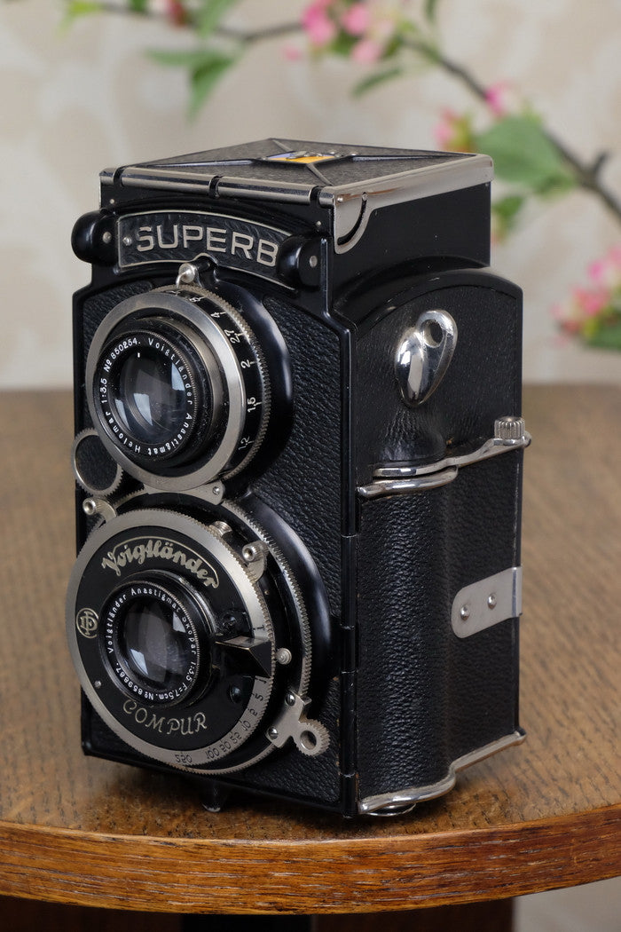 1933 Voigtlander 6x6 Superb TLR, the desirable model with “big ears”, Freshly Serviced! - Voigtlander- Petrakla Classic Cameras