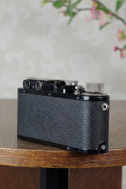 SUPERB! 1936 Black Leitz Leica III with Nickel Elmar lens, CLA'd, Freshly Serviced! - Leitz- Petrakla Classic Cameras