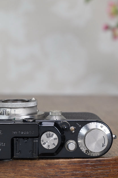 SUPERB! 1936 Black Leitz Leica III with Nickel Elmar lens, CLA'd, Freshly Serviced! - Leitz- Petrakla Classic Cameras