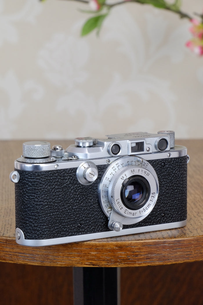 Superb! 1934 Leitz Leica III with 3.5/50mm Leitz Elmar lens, CLA'd, Freshly Serviced! - Leitz- Petrakla Classic Cameras