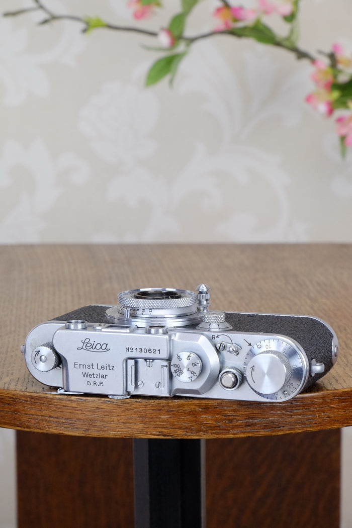 Superb! 1934 Leitz Leica III with 3.5/50mm Leitz Elmar lens, CLA'd, Freshly Serviced! - Leitz- Petrakla Classic Cameras