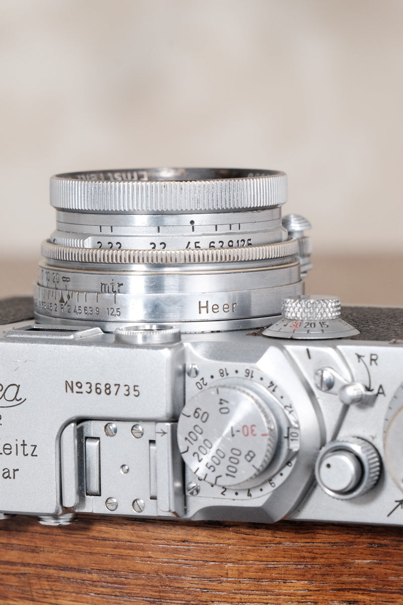 RARE! 1940 Military Leitz 50mm Summitar lens, with “HEER” engraving. - Leitz- Petrakla Classic Cameras