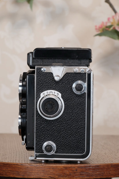 Excellent 1951 Rolleiflex with coated Zeiss Opton Tessar and original case, Freshly Serviced, CLA’d!