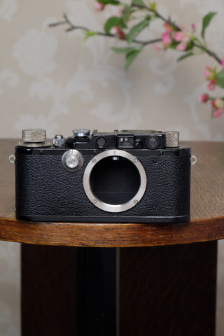 SUPERB! 1935 BLACK LEITZ LEICA III, Freshly Serviced! - Leitz- Petrakla Classic Cameras