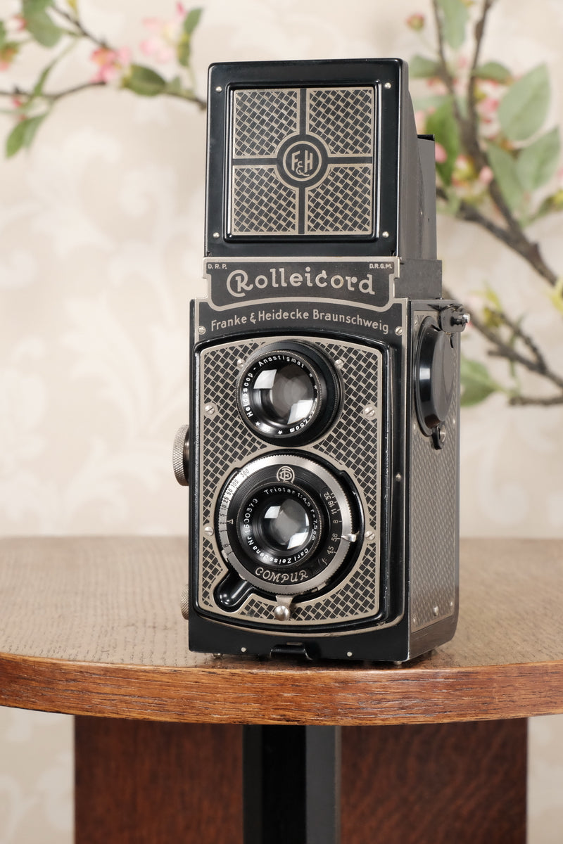 Superb! 1935 Art-Deco Nickel-plated Rolleicord CLA’d, Freshly Serviced! - Frank & Heidecke- Petrakla Classic Cameras