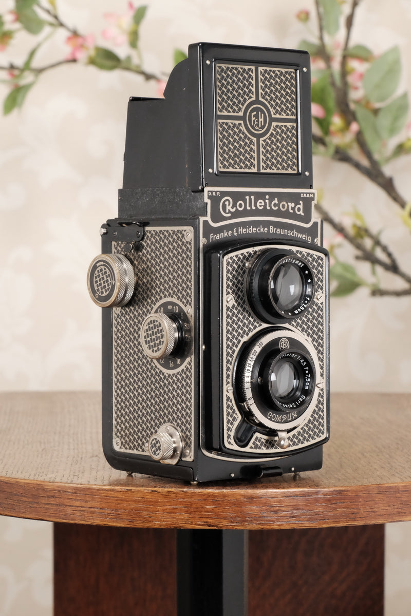 Superb! 1935 Art-Deco Nickel-plated Rolleicord CLA’d, Freshly Serviced! - Frank & Heidecke- Petrakla Classic Cameras