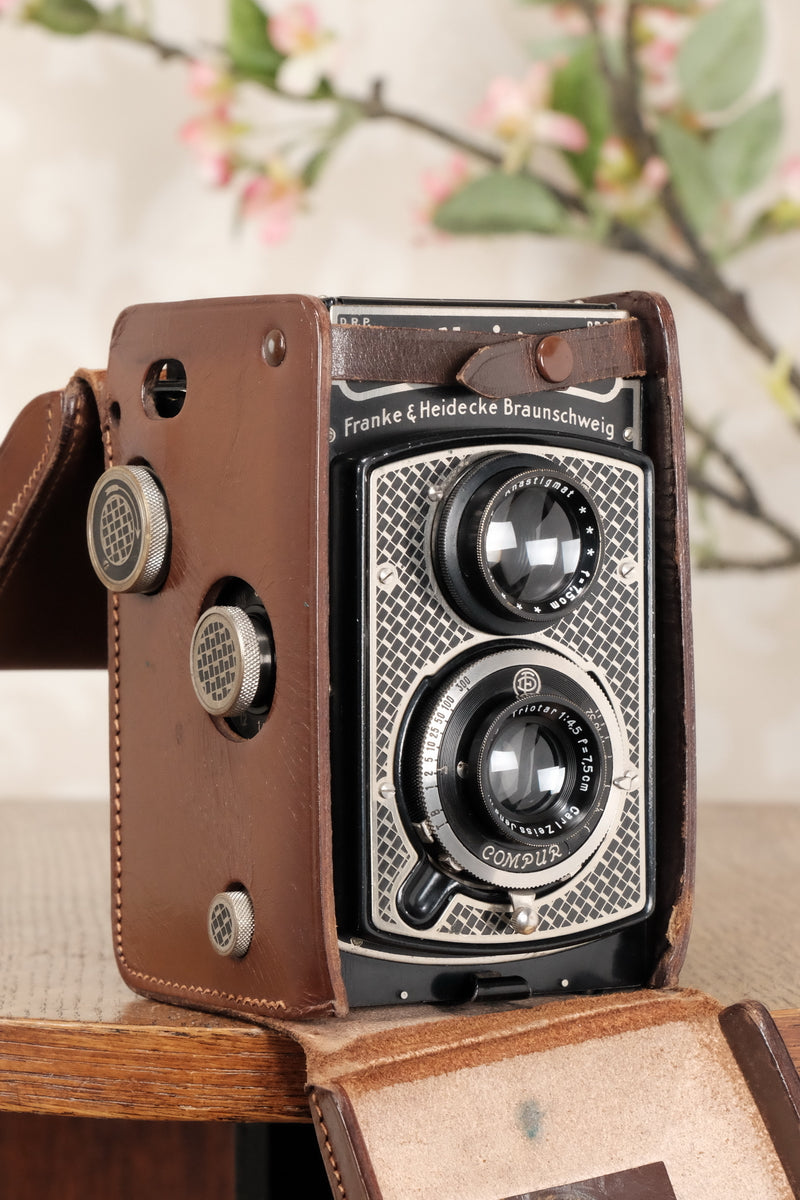 Superb! 1935 Art-Deco Nickel-plated Rolleicord CLA’d, Freshly Serviced! - Frank & Heidecke- Petrakla Classic Cameras