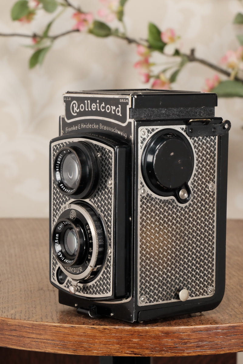 1934 Art-Deco Nickel-plated Rolleicord CLA’d, Freshly Serviced! - Frank & Heidecke- Petrakla Classic Cameras