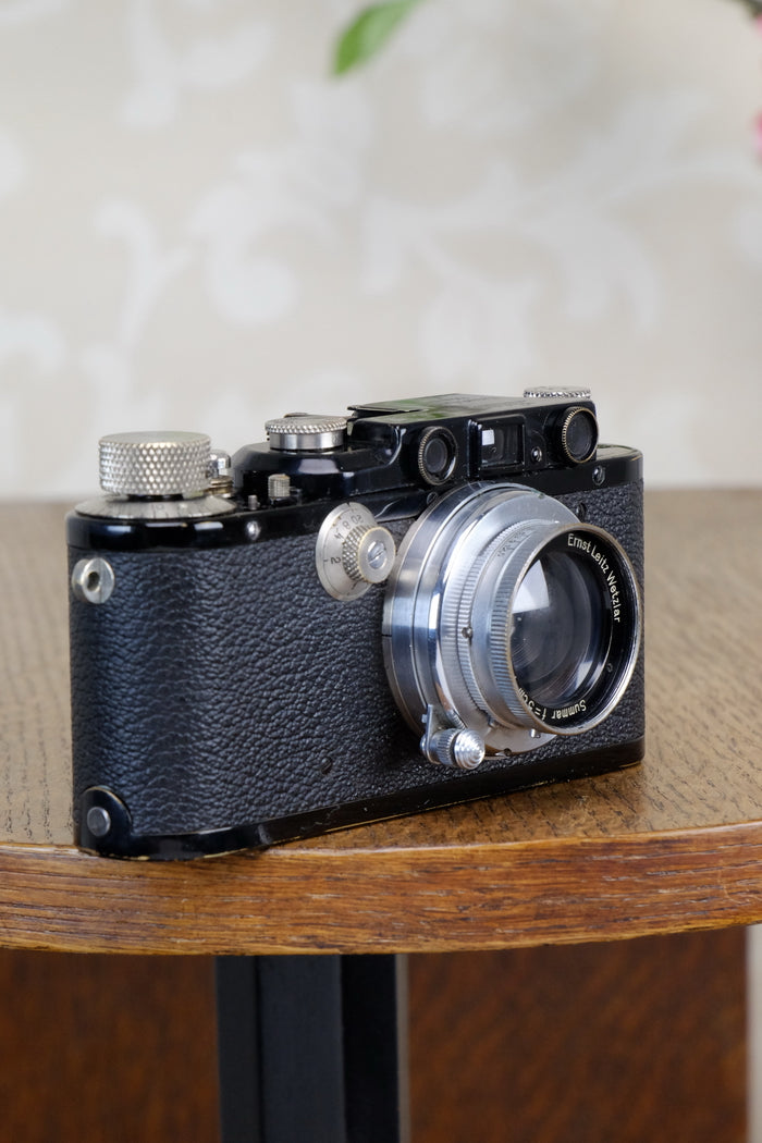 SUPERB! 1932 Black Leitz Leica III,  CLA'd, Freshly Serviced! - Leitz- Petrakla Classic Cameras