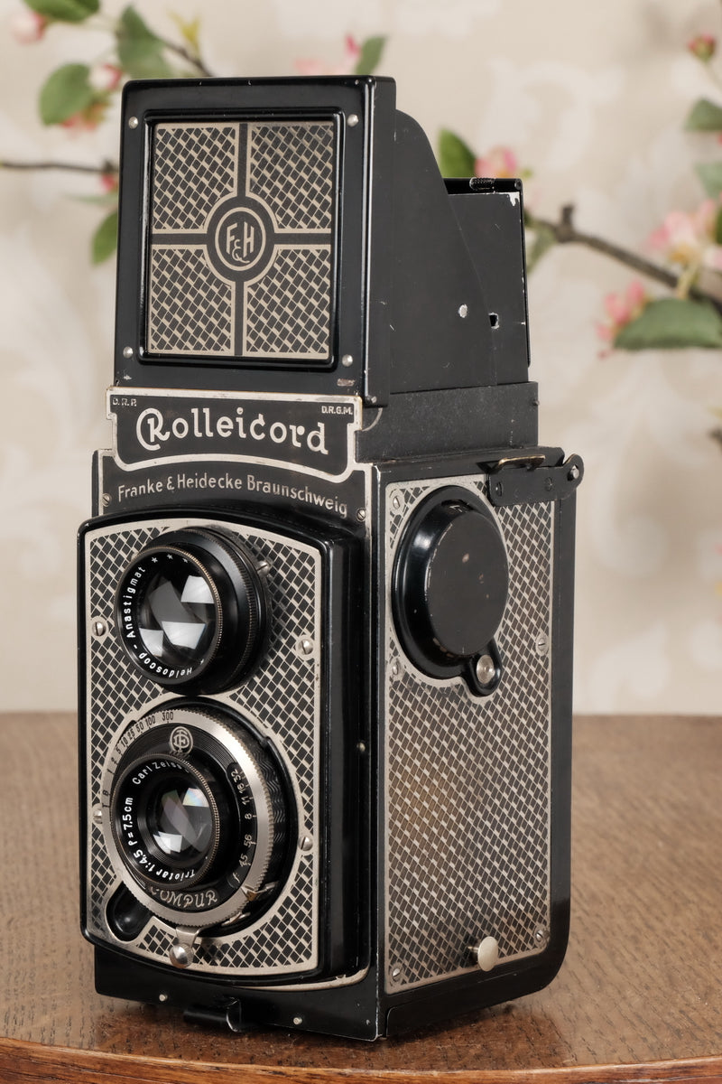 1934 Art-Deco Nickel-plated Rolleicord CLA’d, Freshly Serviced! - Frank & Heidecke- Petrakla Classic Cameras