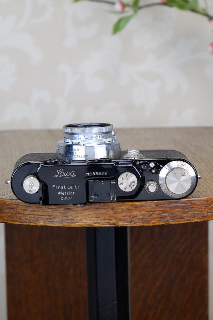 SUPERB! 1932 Black Leitz Leica III,  CLA'd, Freshly Serviced! - Leitz- Petrakla Classic Cameras