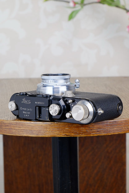 SUPERB! 1932 Black Leitz Leica III,  CLA'd, Freshly Serviced! - Leitz- Petrakla Classic Cameras