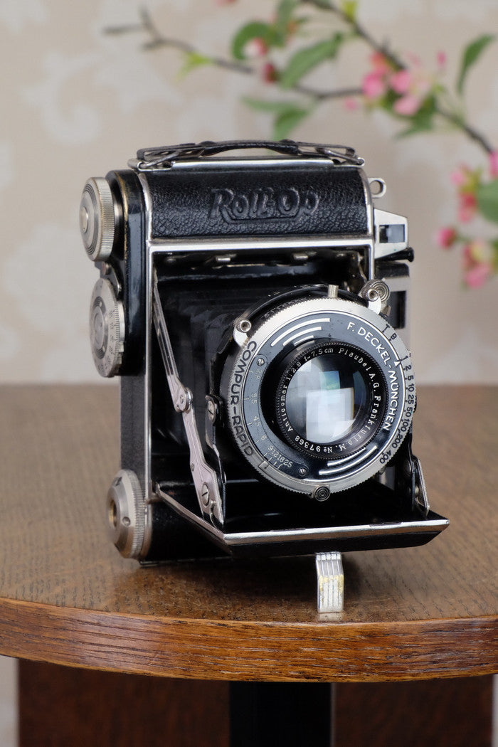 Excellent! 1939 PLAUBEL ROLL-OP! 6x4.5 COUPLED RANGEFINDER CAMERA. Freshly Serviced! - Plaubel- Petrakla Classic Cameras