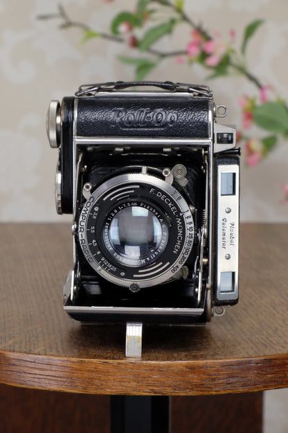 Excellent! 1939 PLAUBEL ROLL-OP! 6x4.5 COUPLED RANGEFINDER CAMERA. Freshly Serviced! - Plaubel- Petrakla Classic Cameras